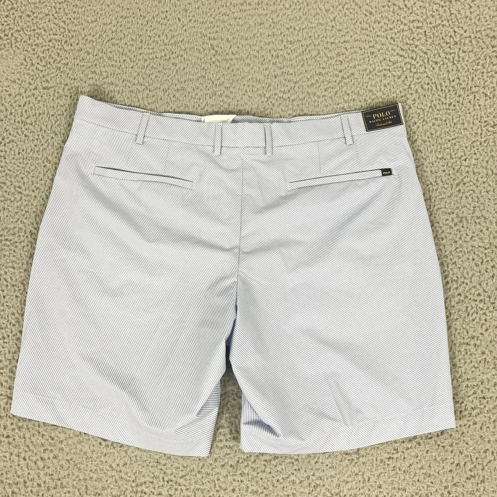 Polo Ralph Lauren Shorts Mens 40 Blue Check Tailored‎ Fit Performance Chino Golf